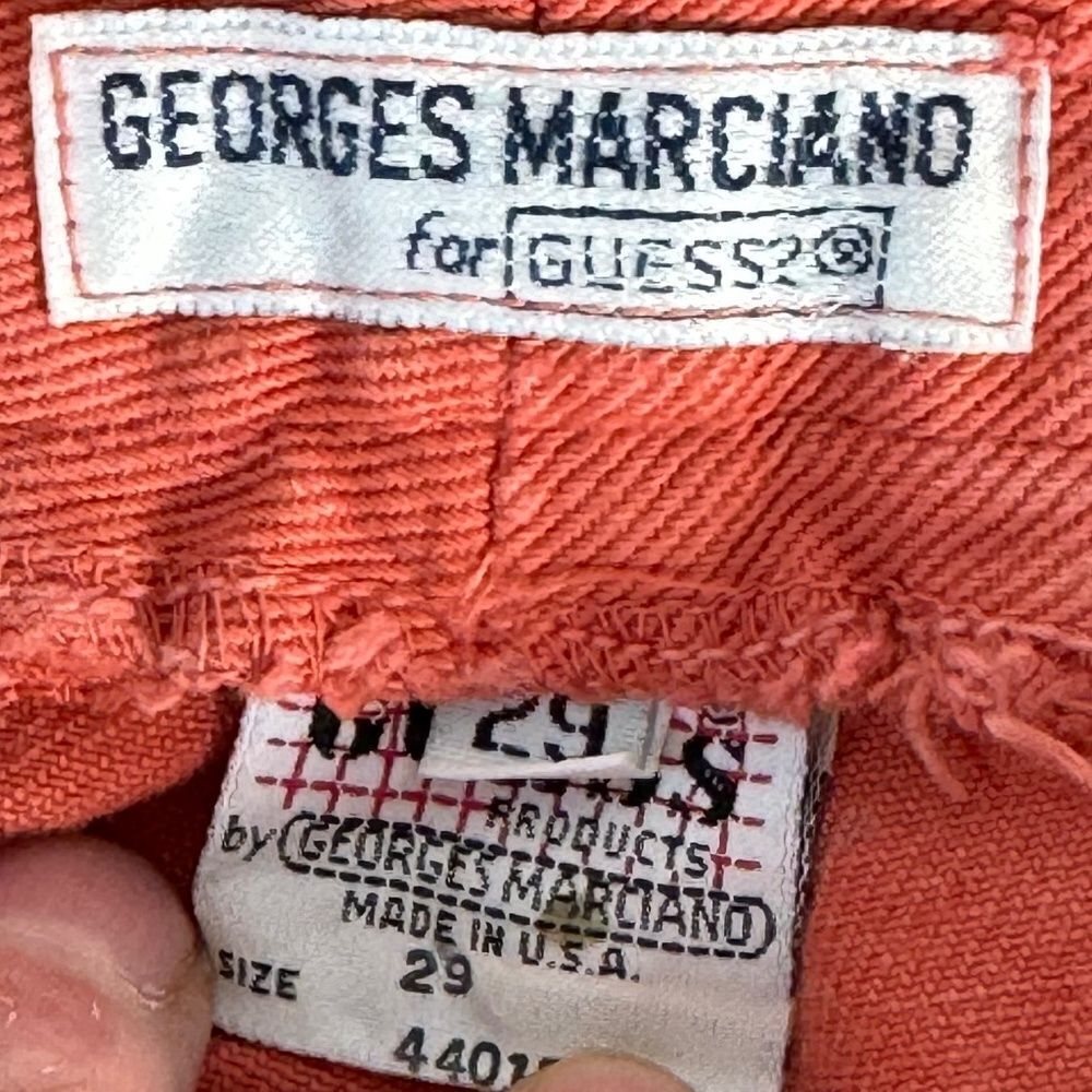 Georges Marciano For Guess 80's Vintage Orange High Rise Ankle Zip Jeans‎ Sz 29 - Picture 6 of 9